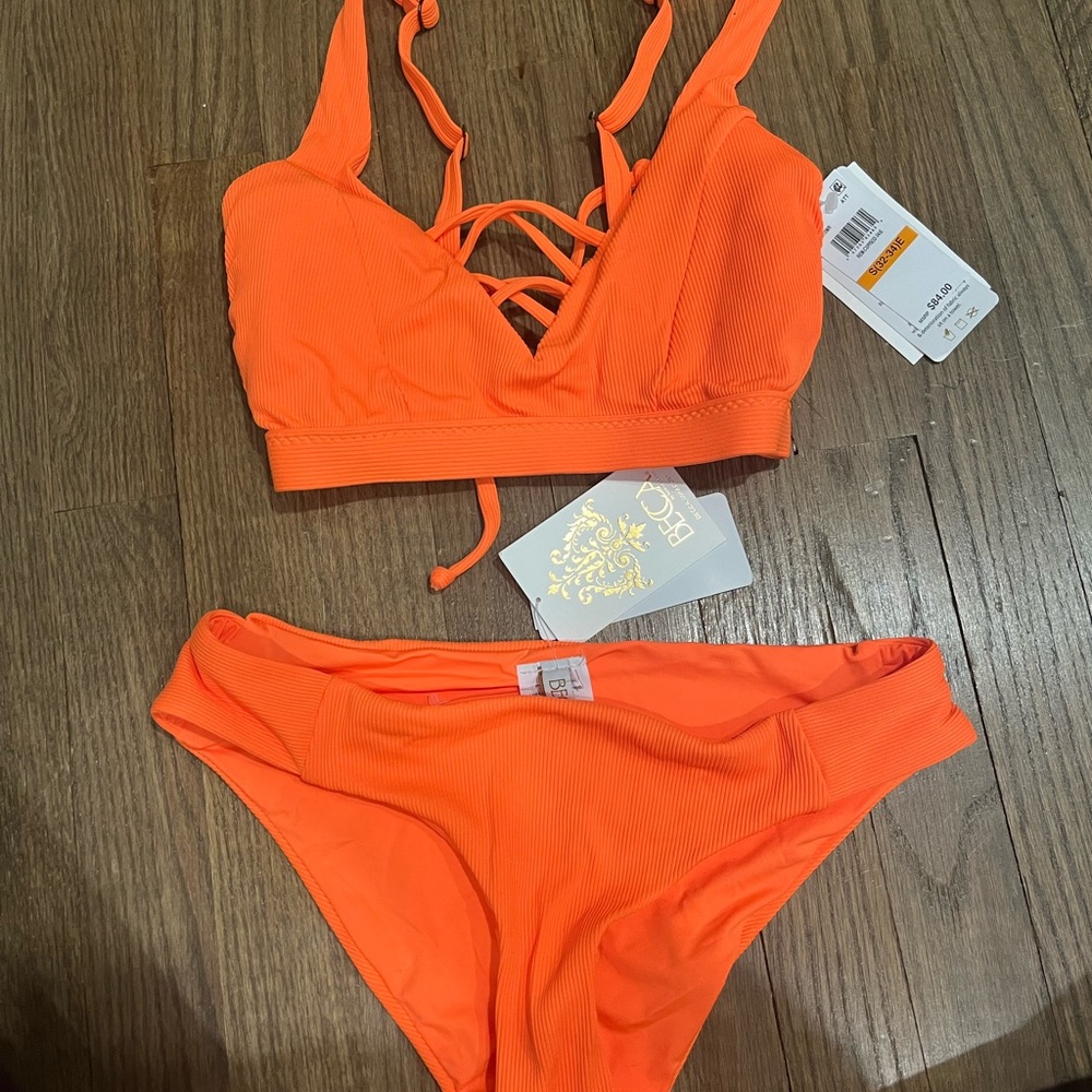 BECCA Vibrant Orange Bikini Swimwear
